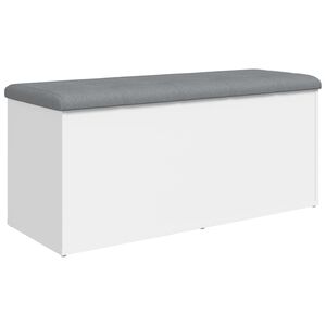 vidaXL Banco de almacenaje blanco 102x42x45 cm madera de ingenier&iacute;a