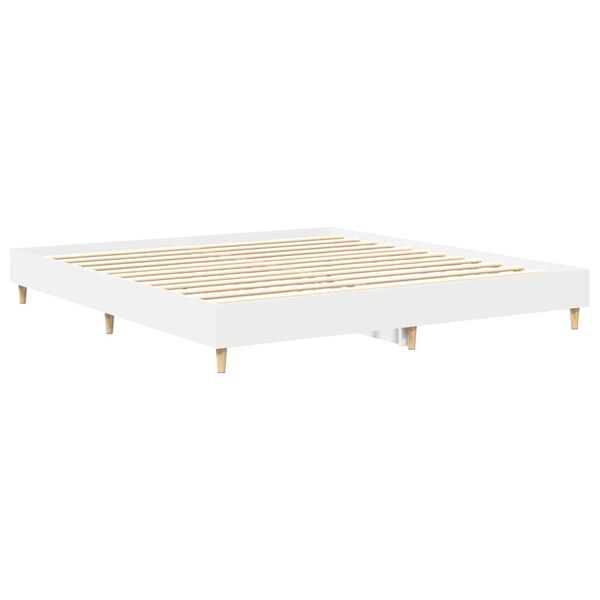 vidaXL Cama sin colch&oacute;n blanca 180x200 cm madera de ingenier&iacute;a