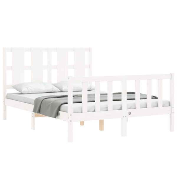 vidaXL Estructura de cama sin colchón madera de pino blanca 140x200 cm