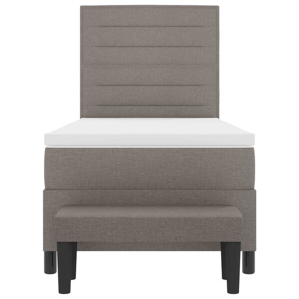 vidaXL Cama tipo Box Spring con colch&oacute;n Taup&eacute; 80 x 200 cm tela