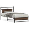 vidaXL Estructura de cama sin colch&oacute;n roble marr&oacute;n 107x203 cm