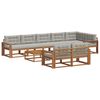 vidaXL Conjunto de sof&aacute;s de exterior 9 pcs Gris Natural y Claro