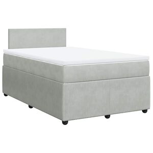 vidaXL Cama box spring con colch&oacute;n terciopelo gris claro 120x200 cm