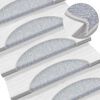 vidaXL Alfombrillas para escaleras 20 unidades 56x17x3 cm Gris claro Semicircular