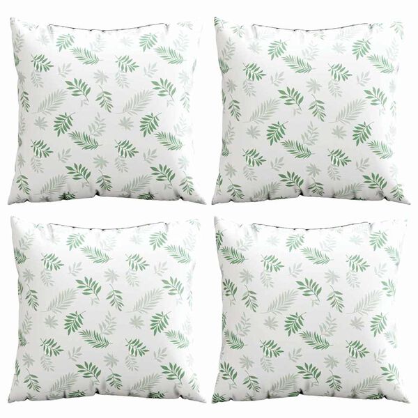 vidaXL Cojines Esparcidos Hoja 4 pcs Patr&oacute;n de hoja 40 x 40 cm