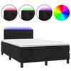 vidaXL Cama box spring colch&oacute;n y LED terciopelo negro 120x200 cm