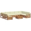 vidaXL Conjunto de sof&aacute;s de exterior 10 uds. Natural y Crema