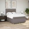 vidaXL Cama box spring con colch&oacute;n tela gris taupe 160x200 cm