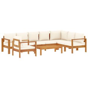 vidaXL Set de sof&aacute;s de jard&iacute;n con cojines 6 pzas madera maciza acacia