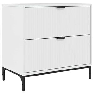 vidaXL Mesa de Noche con caj&oacute;n Blanco brillante 63.5 x 36 x 61 cm