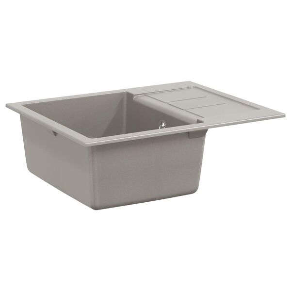 vidaXL Lavabo Gris 620 x 500 mm 80% Cuarzo y 20% Resina