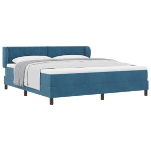 vidaXL Cama tipo Box Spring Azul oscuro 180 x 200 cm Terciopelo