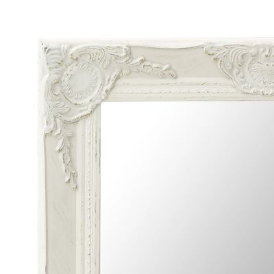 vidaXL Espejo de pared estilo barroco blanco 50x80 cm