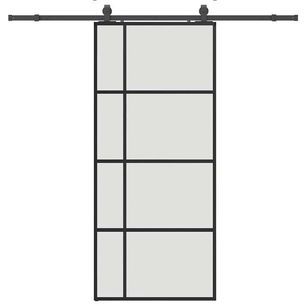 vidaXL Puerta corredera con set herrajes negro 90x205 cm vidrio ESG
