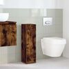 vidaXL Mueble de ba&ntilde;o con portarrollos roble ahumado 20,5x22x72 cm