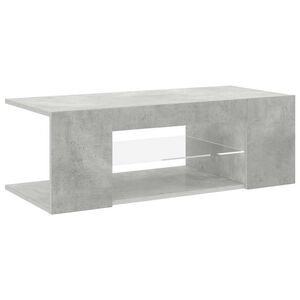 vidaXL Mueble de TV con luces LED gris hormig&oacute;n 90x39x30 cm