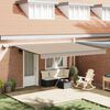 vidaXL Toldo Retr&aacute;ctil con luces de tiras LED Beige 450 x 300 cm tela