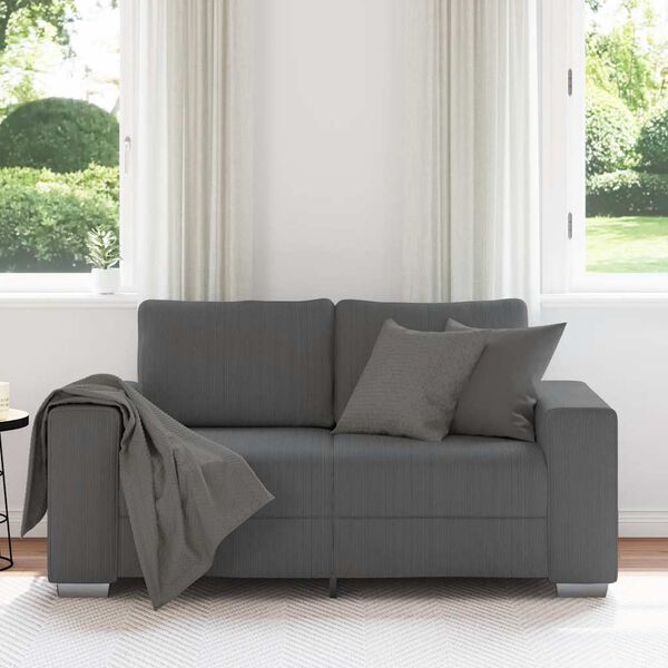 vidaXL Sof&aacute; Loveseat gris oscuro 120 cm tejido de pana