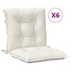 vidaXL Cojines silla respaldo bajo 6 ud tela crema melange 100x50x7 cm