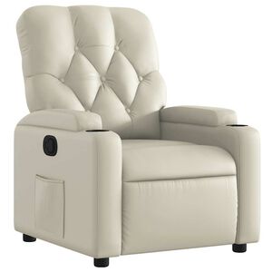 vidaXL Sill&oacute;n reclinable de cuero sint&eacute;tico crema