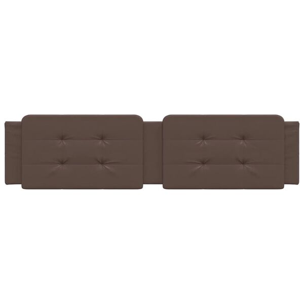vidaXL Cabecero de cama acolchado Zadar cuero sint&eacute;tico marr&oacute;n 200 cm