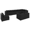 vidaXL Set de muebles de jard&iacute;n 9 pzas y cojines rat&aacute;n sint&eacute;tico negro