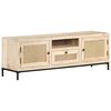 vidaXL Mueble para TV madera maciza mango y ca&ntilde;a natural 120x30x40 cm