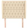 vidaXL Cabecero con orejas de tela color crema 93x23x118/128 cm