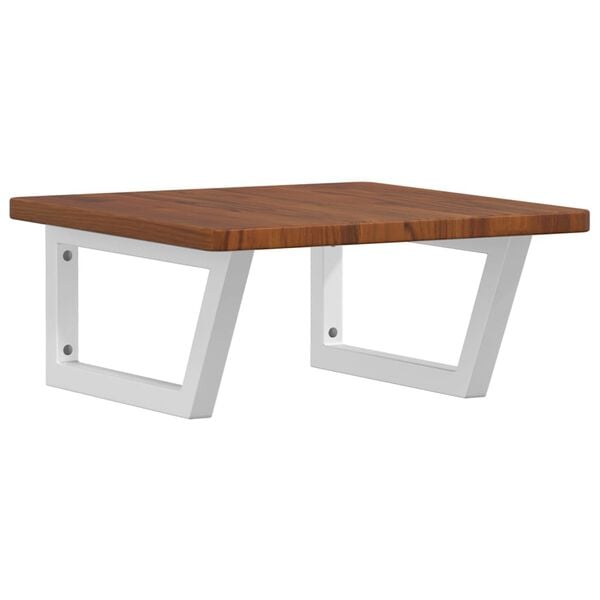 vidaXL Estante de lavabo de pared de acero y madera maciza de roble