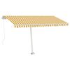 vidaXL Toldo manual retr&aacute;ctil con luz LED amarillo y blanco 450x350 cm