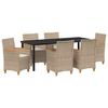 vidaXL Conjunto de Comedor de Jard&iacute;n 7 uds. Beige rat&aacute;n sint&eacute;tico