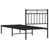 vidaXL Estructura cama sin colchón con cabecero metal negro 75x190 cm