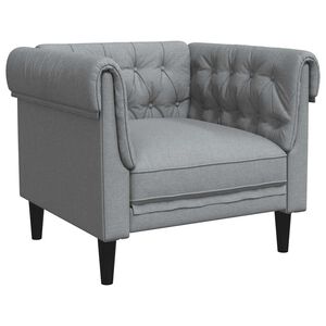 vidaXL Sill&oacute;n Chesterfield de tela gris claro