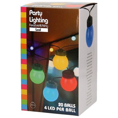 ProGarden Set de lámparas LED para fiestas 20 bombillas multicolor 12V