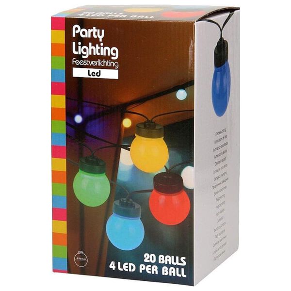 ProGarden Set de l&aacute;mparas LED para fiestas 20 bombillas multicolor 12V
