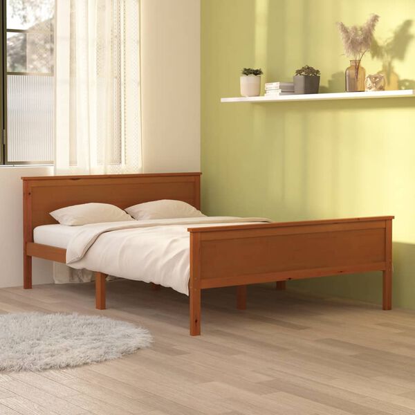 vidaXL Estructura cama sin colchón madera pino marrón miel 120x200 cm