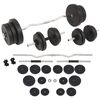 vidaXL Juego de pesas 60 kg barra y mancuernas