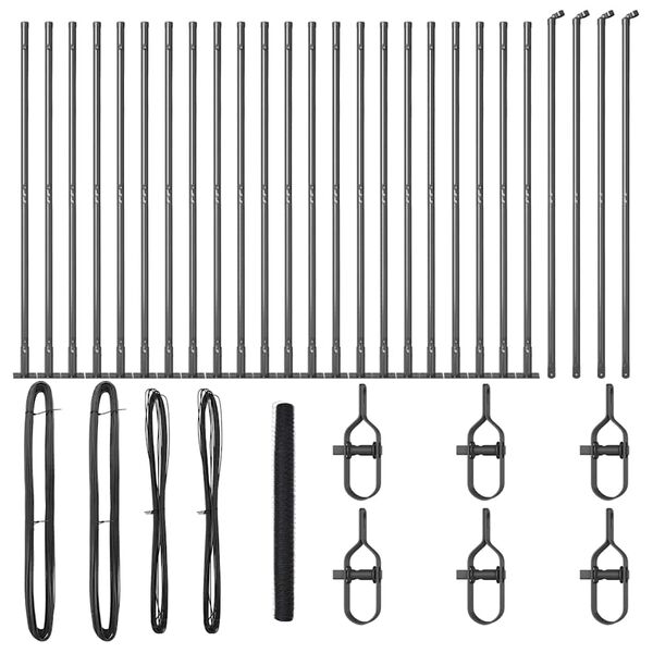 vidaXL Poste de Valla Gris 50 x 1,6 m (malla de 50 mm) Acero y PVC