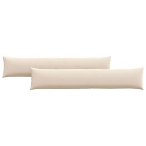 vidaXL Cojines de sof&aacute; 2 pcs Beige 200 x 40 cm tela
