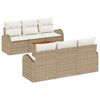 vidaXL Conjunto de sof&aacute;s de jard&iacute;n 7 uds. Beige y Crema