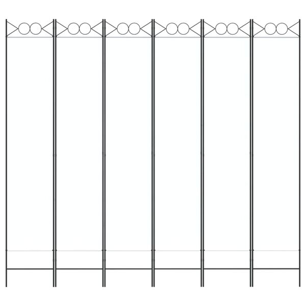 vidaXL Biombo divisor de 6 paneles de tela blanco 240x220 cm