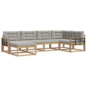 vidaXL Conjunto de sof&aacute;s de exterior 5 pcs Blanco y Gris Claro