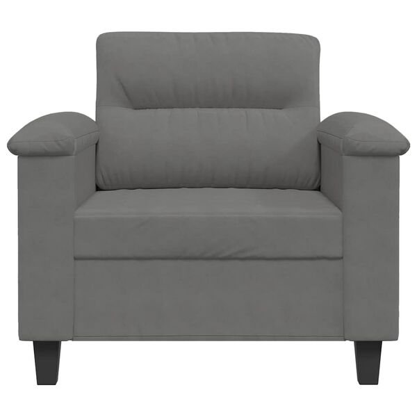 vidaXL Sill&oacute;n de tela microfibra gris oscuro 60 cm