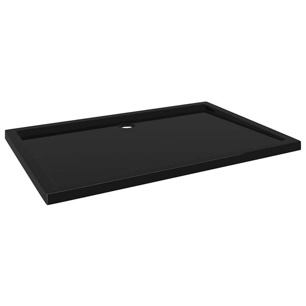 vidaXL Plato de ducha rectangular negro ABS 80x120 cm