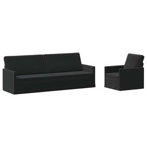vidaXL Juego de Sof&aacute; 2 pcs Negro PWNED_BY_LORD666_YWH
