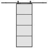 vidaXL Puerta corredera con juego herrajes negro 76x205 cm ESG vidrio