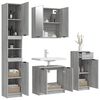 vidaXL Set de armario de ba&ntilde;o 4 pzas madera contrachapada gris sonoma