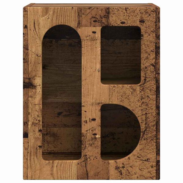 vidaXL Mesita de Noche Madera vieja 40 x 35 x 50 cm