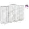 vidaXL Cestas de gaviones 7 uds forma de arco hierro 300x50x180/200 cm