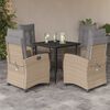 vidaXL Set comedor de jard&iacute;n 5 pzas con cojines rat&aacute;n sint&eacute;tico beige